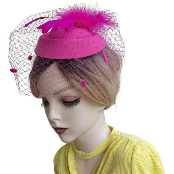 Fascinator Hats for Women Pink - Picture 2 of 2